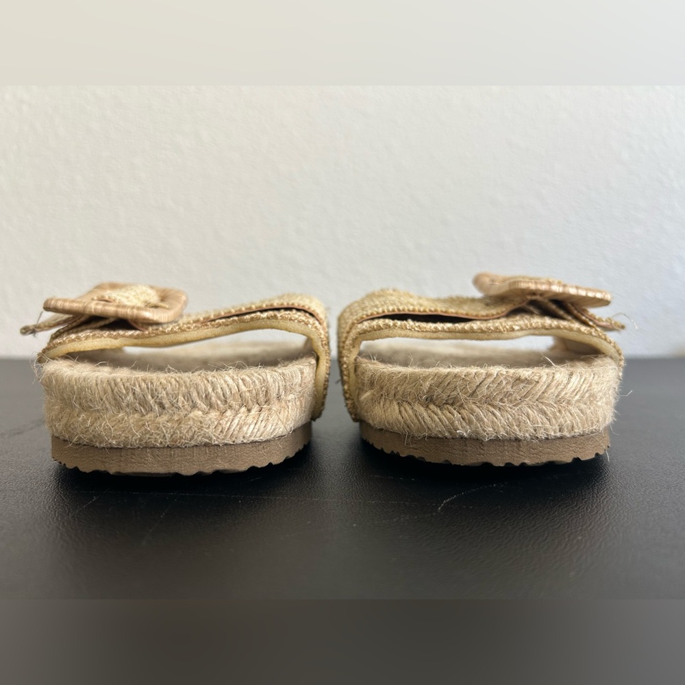 HAUTE HIPPIE Size 7.5M Nyssa Raffia Buckle Slides NATURAL COLOR - Picture 4 of 9